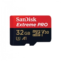 microSDXC (UHS-1 U3) SanDisk Extreme Pro A1 32Gb class 10 V30 (R100MB/s,W90MB/s) (adapter)