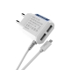 Зарядний пристрій Voltex 1.5A 2USB + micro USB White