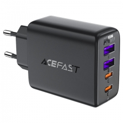 Мережевий зарядний пристрій ACEFAST A61 PD45W GaN (2*USB-C+2*USB-A) charger Black