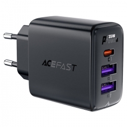 Мережевий зарядний пристрій ACEFAST A57 PD35W GaN (2*USB-A+USB-C) charger Black
