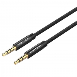 Кабель Vention Fabric Braided 3.5mm Male to Male Audio Cable 3M Black Metal Type (BAGBI)