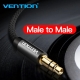 Кабель Vention Fabric Braided 3.5mm Male to Male Audio Cable 3M Black Metal Type (BAGBI)