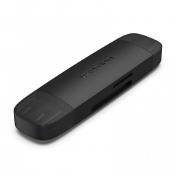 Картрідер Vention 2-in-1 USB 3.0 A+C Card Reader(SD+TF) Black Dual Drive Letter (CLKB0)