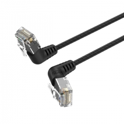 Кабель Vention Cat6A UTP Rotate Right Angle Ethernet Patch Cable 0.5M Black Slim Type