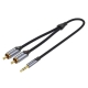 Кабель Vention 3.5MM Male to 2-Male RCA Adapter Cable 10M Gray Aluminum Alloy Type (BCNBL)