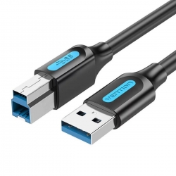 Кабель Vention USB 3.0 A Male to B Male Cable 1.5M Black PVC Type (COOBG)