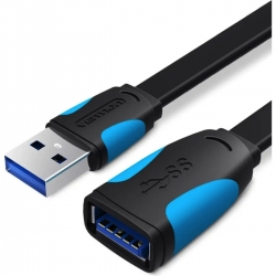 Кабель Подовжувач Flat USB3.0 Extension Cable 1M Black (VAS-A13-B100)