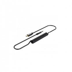 Кабель Перехідник Vention Type-C to 3.5mm Male Spring Audio Cable 1M Black Metal Type (BGABF)