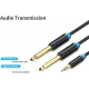 Кабель Vention 3.5mm TRS Male to Dual 6.35mm Male Audio Cable 1.5M Black (BACBG)