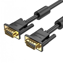 Кабель Vention VGA(3+6) Male to Male Cable with ferrite cores 1.5M Black (DAEBG)