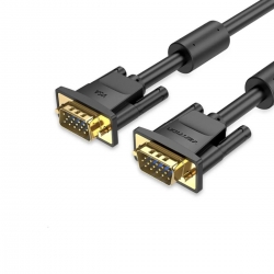 Кабель Vention VGA(3+6) Male to Male Cable with ferrite cores 1M Black (DAEBF)