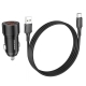 Автомобільний зарядний пристрій BOROFONE BZ19B Wisdom 36W dual port QC3.0 car charger set(Type-C) Black