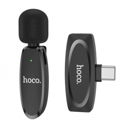 Мікрофон-петличка HOCO L15 Type-C Crystal lavalier wireless digital microphone Black