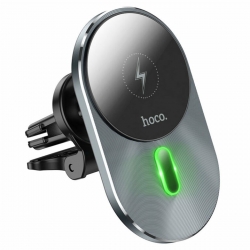 Тримач для мобiльного з БЗП HOCO CA91 Magic magnetic wireless fast charging car holder Gray