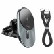Тримач для мобiльного з БЗП HOCO CA91 Magic magnetic wireless fast charging car holder Gray