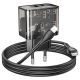 Мережевий зарядний пристрій HOCO N34 Dazzling dual-port PD20W+QC3.0 charger set(C to iP) Transparent Black