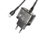 Мережевий зарядний пристрій HOCO N34 Dazzling dual-port PD20W+QC3.0 charger set(Type-C to Type-C) Transparent Black