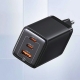 Мережевий зарядний пристрій Usams US-CC180 65W ACC 3 Ports GaN Fast Charger (EU) -- Sandru series Black