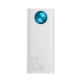 Зовнішній акумулятор Baseus Amblight Digital Display Fast Charge Power Bank 30000mAh White