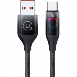 Кабель Usams US-SJ636 6A Type-C Fast Charging & Data Cable with Colorful Light --XM Series