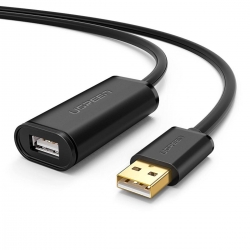 Кабель UGREEN US121 USB 2.0 Active Extension Cable with Chipset 25m (Black)(UGR-10325)