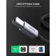 Кабель UGREEN US369 USB-A Male to USB-B 2.0 Printer Cable Alu Case with Braid 1m  (Black)(UGR-80801)