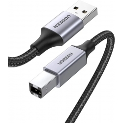 Кабель UGREEN US369 USB-A Male to USB-B 2.0 Printer Cable Alu Case with Braid 2m  (Black)(UGR-80803)
