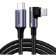 Кабель UGREEN US305 USB-C to Lightning Angled Cable Aluminum Shell Braided 1m(UGR-60763)