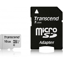 microSDHC (UHS-1) Transcend 300S 16Gb class 10 (adapter SD)
