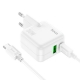 Мережевий зарядний пристрій HOCO C111A Lucky dual-port PD30W+QC3.0 charger set(Type-C to Type-C) White