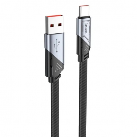 Кабель HOCO U119 USB to Type-C 5A, 1.2m, nylon, aluminum connectors, Black