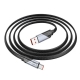 Кабель HOCO U119 USB to Type-C 5A, 1.2m, nylon, aluminum connectors, Black