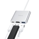Кабель-перехiдник HOCO HB14 Easy use Type-C adapter(Type-C to USB3.0+HDMI+PD) Silver