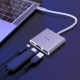 Кабель-перехiдник HOCO HB14 Easy use Type-C adapter(Type-C to USB3.0+HDMI+PD) Silver