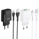 Мережевий зарядний пристрій HOCO C72Q Glorious single port QC3.0 charger set(Type-C) 18W White