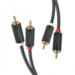Аудіо кабель UGREEN AV104 2RCA Male to 2RCA Male Cable 2m (Black)(UGR-10518)