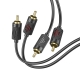 Аудiокабель HOCO UPA29 dual RCA red and white double lotus audio cable Black