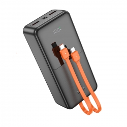 Зовнішній акумулятор HOCO J119B Sharp charger 22.5W+PD20 fully compatible power bank with digital display and cable(30000mAh) Bl