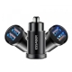Автобільний зарядний пристрій ESSAGER Gyroscope Mini Charger USB-A + USB-A 30W Black