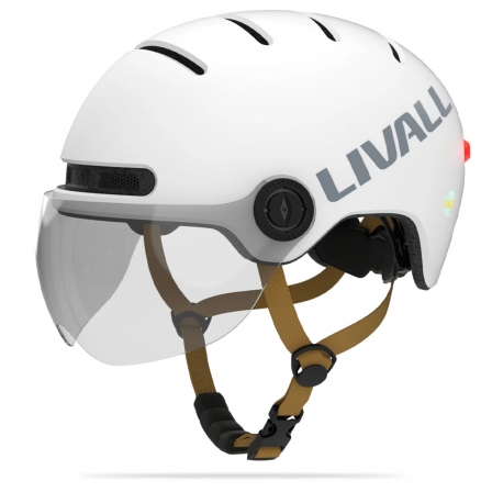 Захисний шолом Livall L23 (L) White (58-62см), сигнал стопів, додаток,зйомний візор