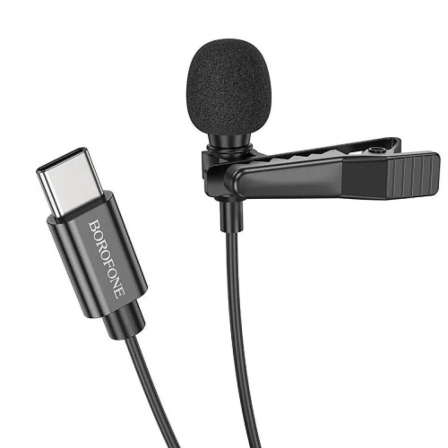 Мікрофон-петличка BOROFONE BFK11 Elegant lavalier microphone Type-C Black