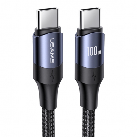 Кабель Usams US-SJ524 U71 Type-C To Type-C 100W PD Fast Charging & Data Cable 1.2m black