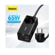 Мережевий зарядний пристрій Baseus GaN3 Pro Desktop Powerstrip AC+2U+2C 65W EU Black(Include：Baseus Xiaobai series fast charging