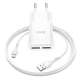 Мережевий зарядний пристрій Hoco C88A Star round dual port + MicroUSB White