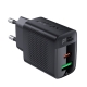 Мережевий зарядний пристрій ACEFAST A78 PD20W GaN (USB-A+USB-C) charger Black