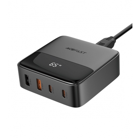 Мережевий зарядний пристрій ACEFAST Z6 PD65W GaN (2*USB-C+2*USB-A) desktop charging adapter Black