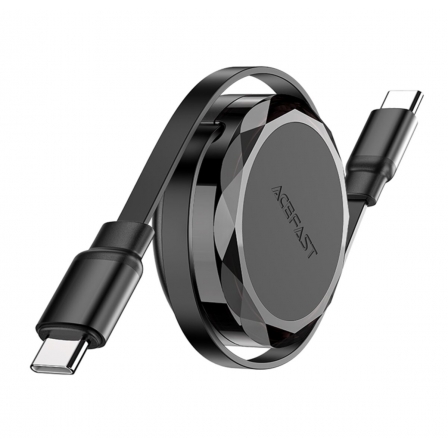 Кабель ACEFAST C13-03 USB-C to USB-C dual retraction charging data cable Black