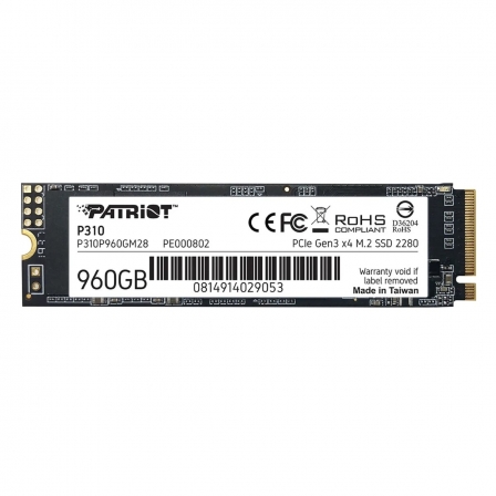 SSD M.2 Patriot P310 960GB NVMe 2280 PCIe 3.0x4 3D NAND TLC