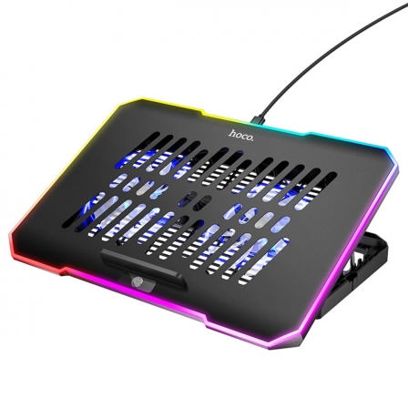 Підставка для ноутбука HOCO DH19 Cool RGB notebook cooling stand Black