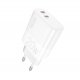 Зарядний пристрій WUW-C193 PD20W+PD20W Charger USB C + USB C white